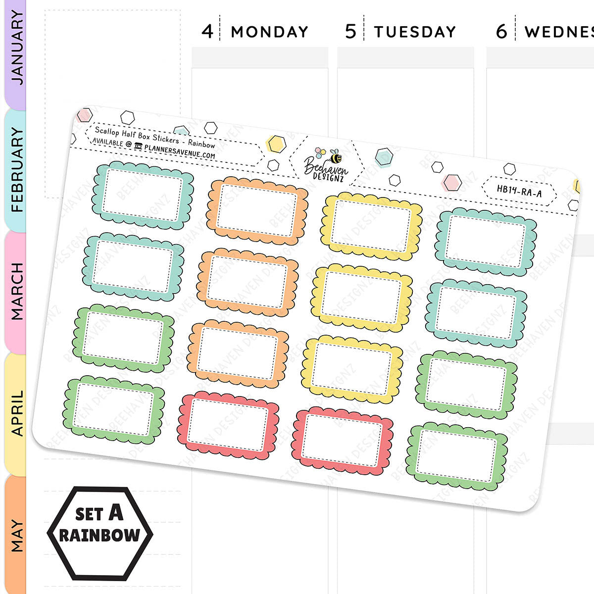 Scallop Half Box Planners Stickers