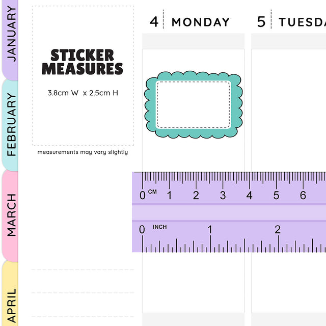 Scallop Half Box Planners Stickers