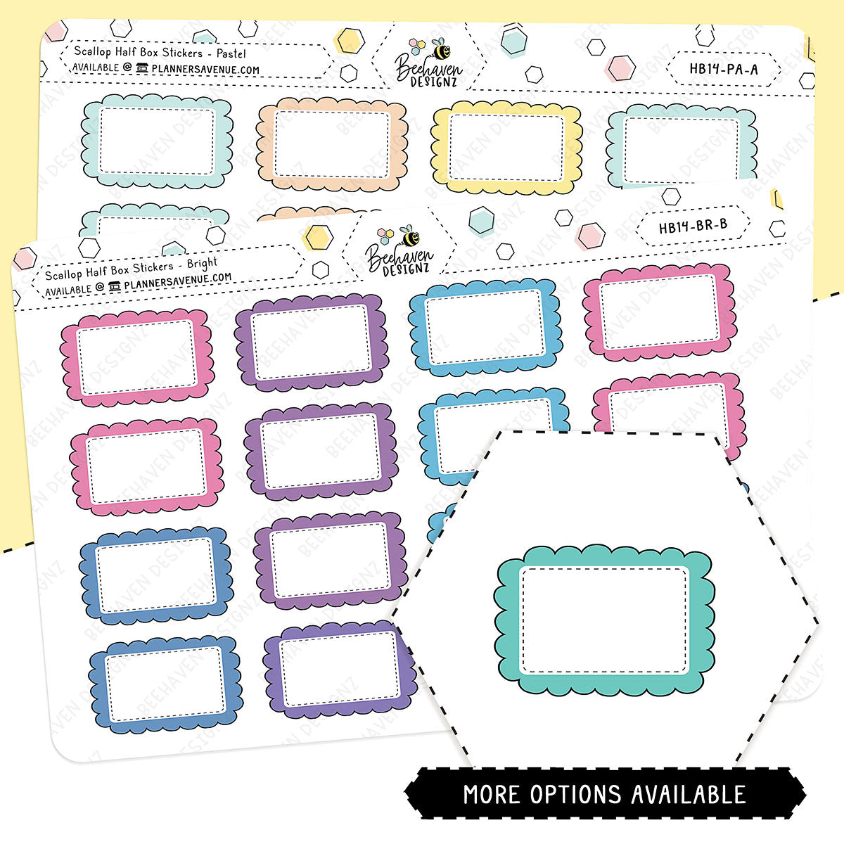 Scallop Half Box Planners Stickers