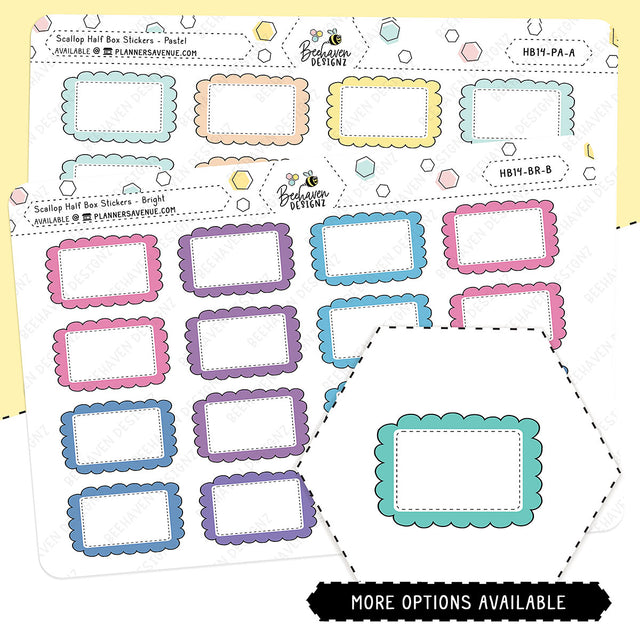 Scallop Half Box Planners Stickers