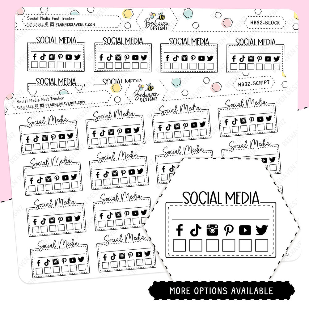 Social Media Post Tracker Planner Stickers