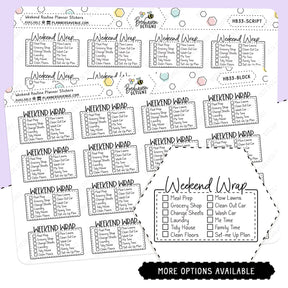 Weekend Routine Script Box Planner Stickers