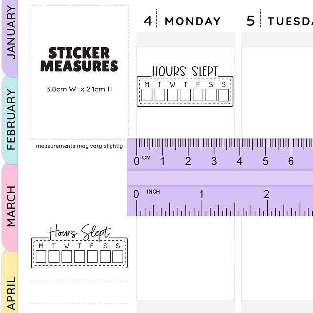 Hours Slept Habit Tracker Stickers