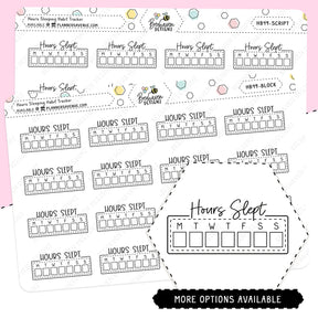 Hours Slept Habit Tracker Planner Stickers