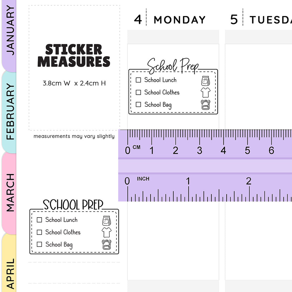 School Prep Script Planner Stickers