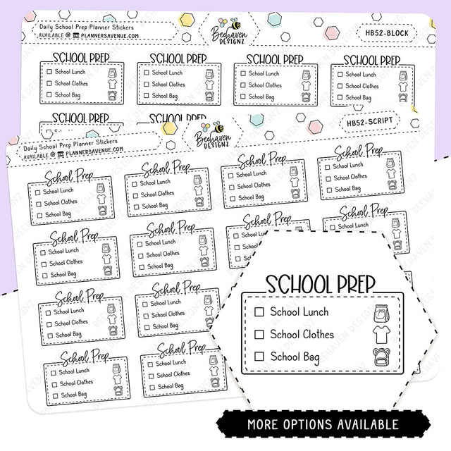 School Prep Planner Stickers