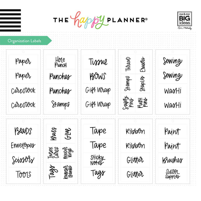 Happy Planner Organisation Labels