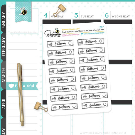 Bathroom Cleaning Planner Stickers
