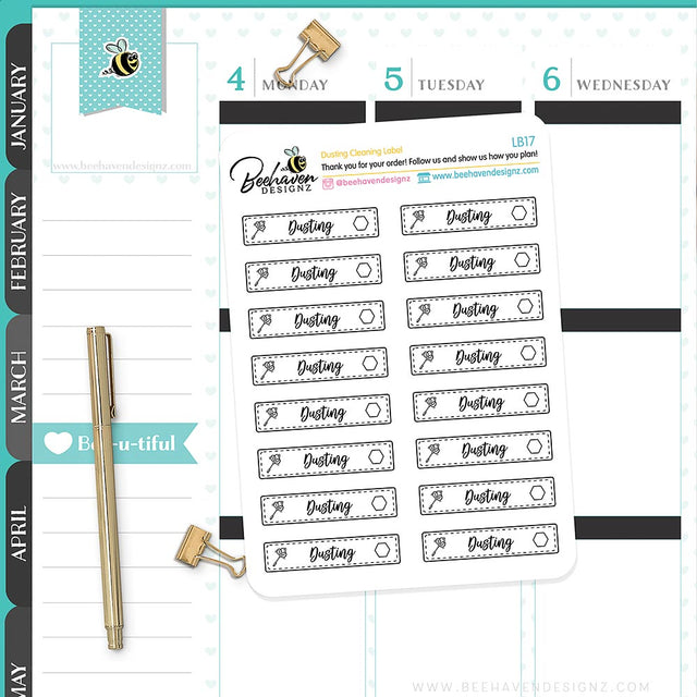 Dusting Cleaning Planner Stickers