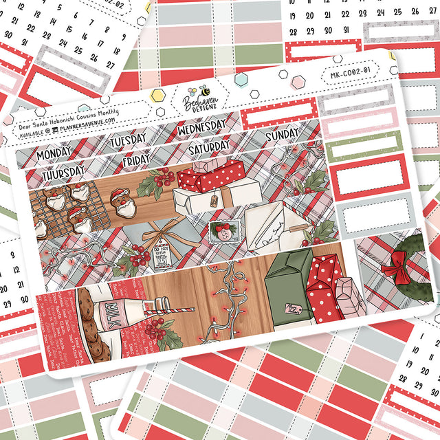 Dear Santa Hobonichi Cousins Monthly Sticker Kit