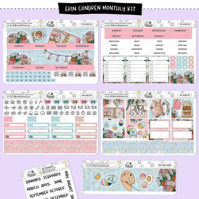 Bunny Hop Erin Condren Monthly Sticker Kit