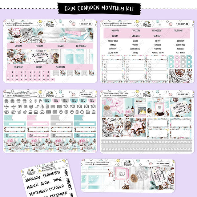 Winters Here Erin Condren Monthly Sticker Kit