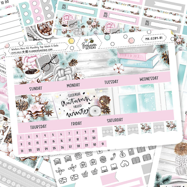 Winters Here Erin Condren Monthly Sticker Kit