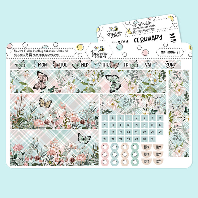 Flowers Flutter Hobonichi Monthly Kit