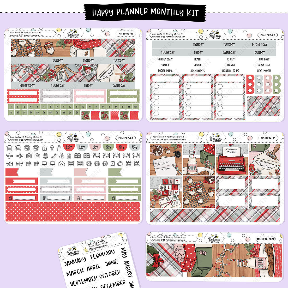 Dear Santa Happy Planner Monthly Sticker Kit