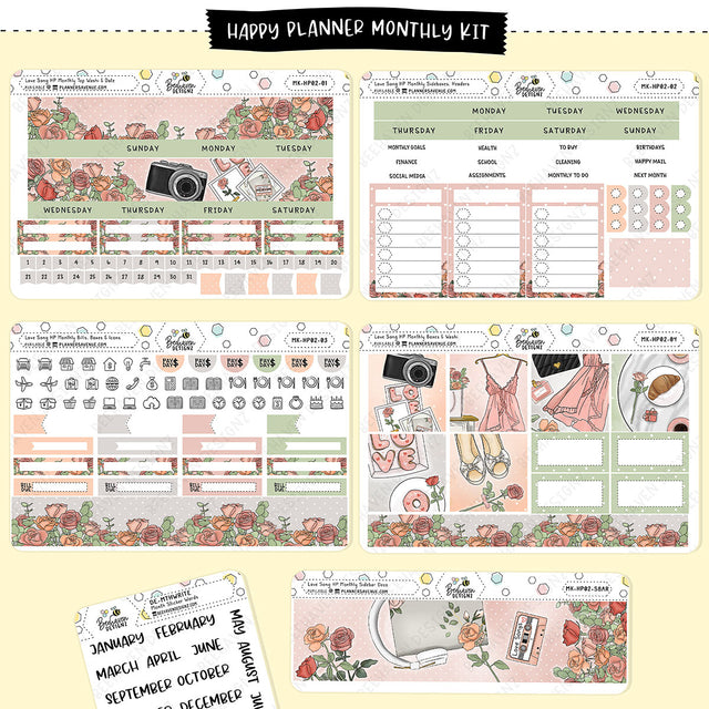 Love Song Happy Planner Monthly Kit