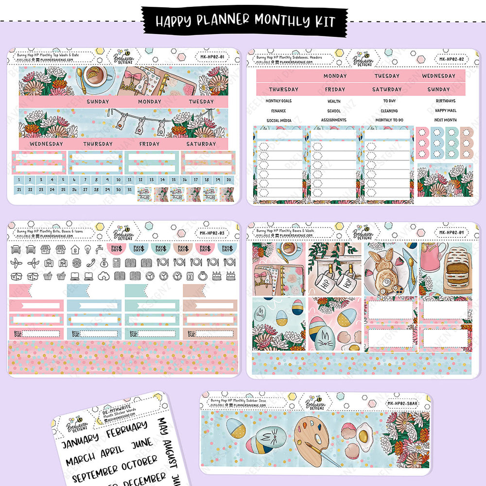 Bunny Hop Happy Planner Monthly Kit