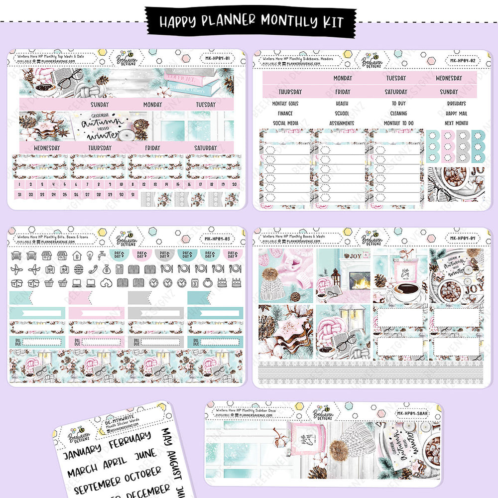 Winters Here Happy Planner Monthly Sticker Kit