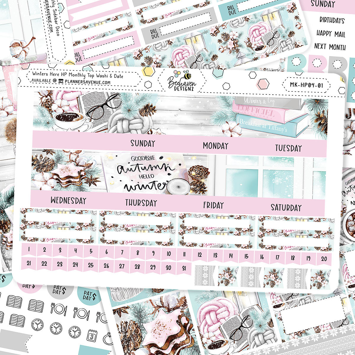 Winters Here Happy Planner Monthly Sticker Kit