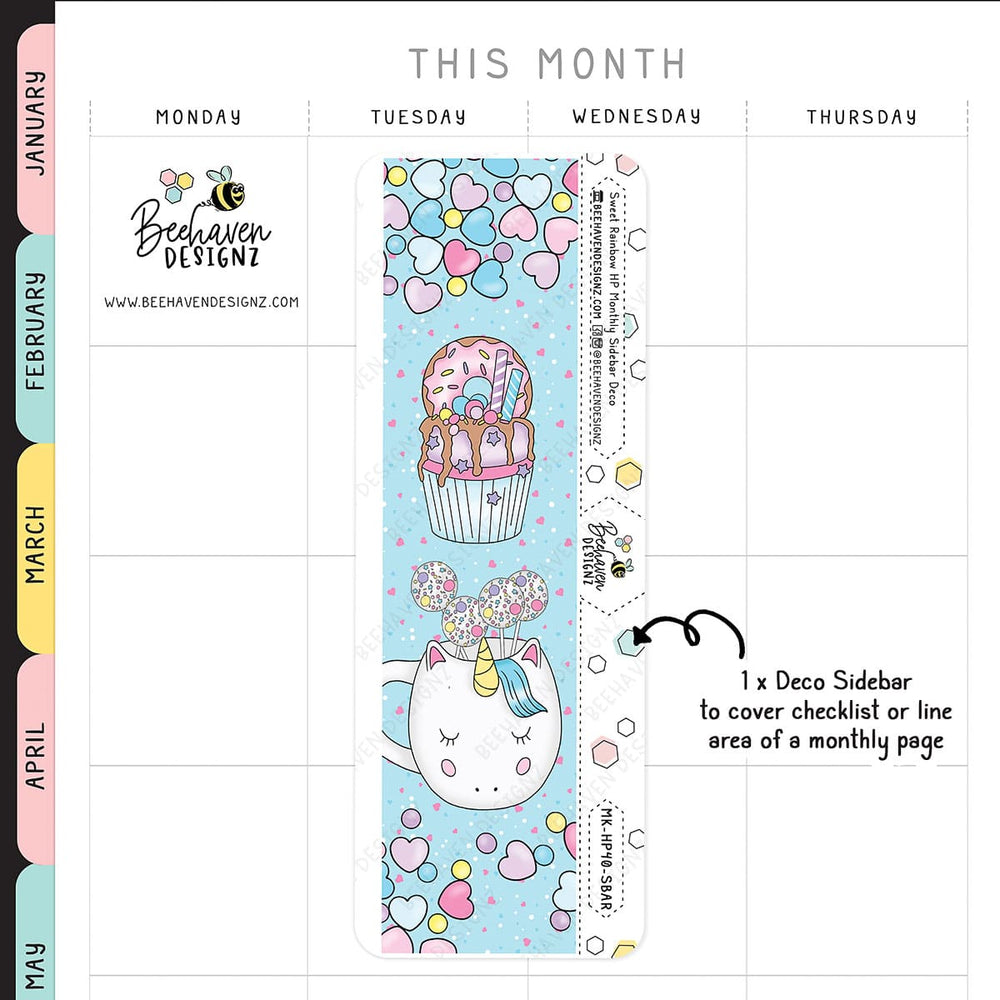 Sweet Rainbow Monthly Sidebar Sticker