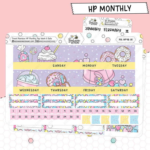 Sweet Rainbow Happy Planner Monthly Kit