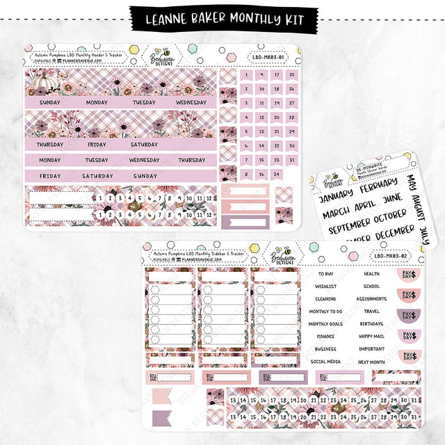 Autumn Pumpkin LBD Monthly Sticker Kit