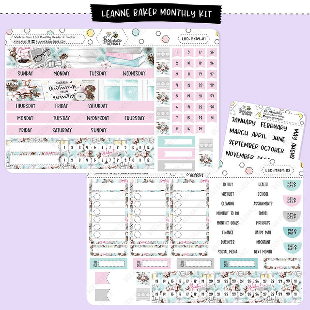 Winters Here Leanne Baker Monthly Sticker Kit