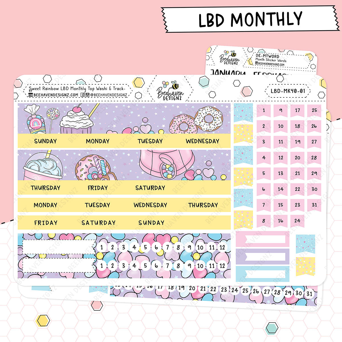 Sweet Rainbow LBD Monthly Sticker Kit