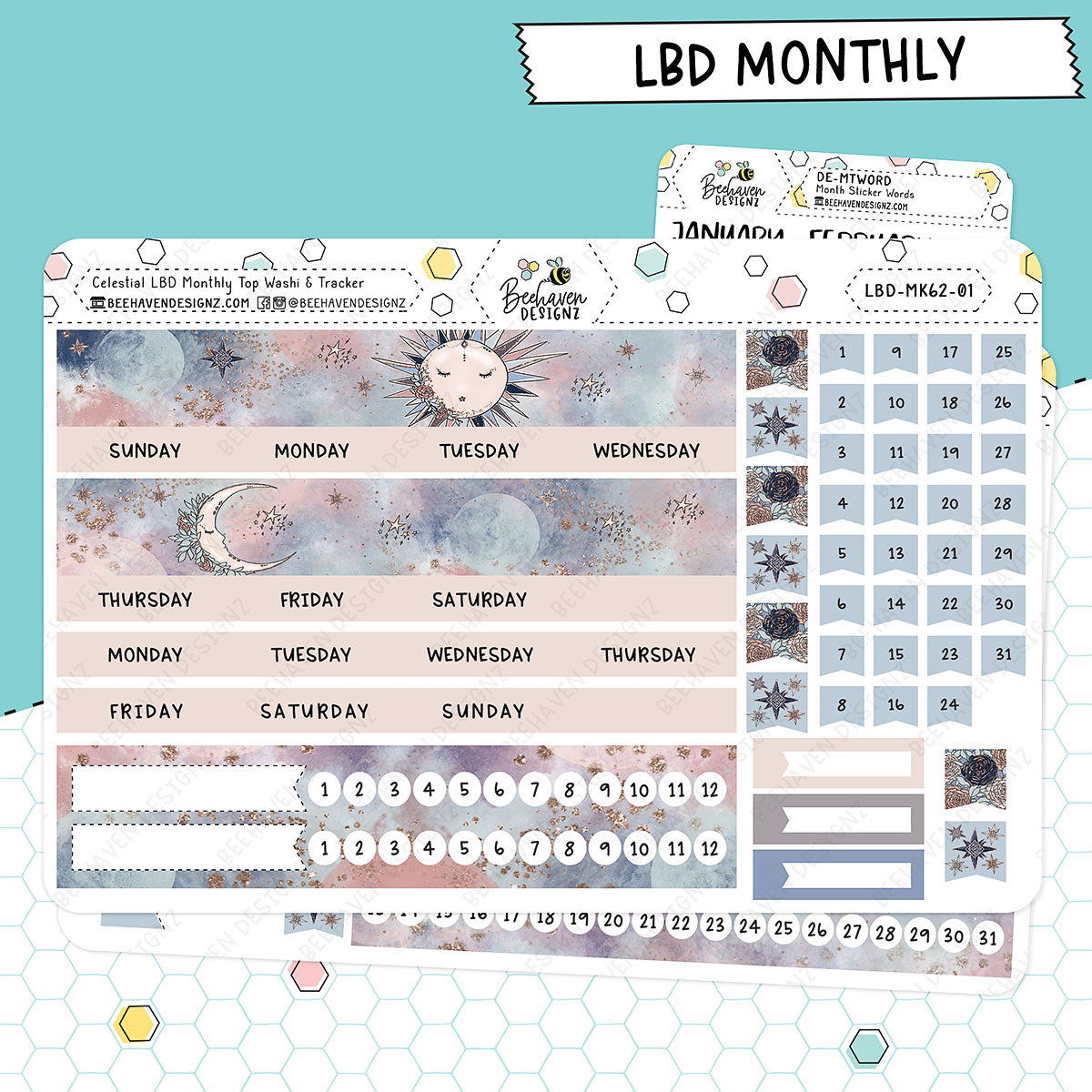 Celestial LBD Monthly Sticker Kit