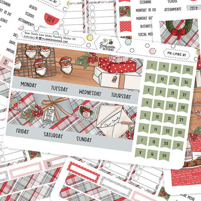 Dear Santa Lime Monthly Sticker Kit