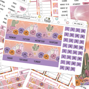 Crystal Cactus Lime Monthly Sticker Kit