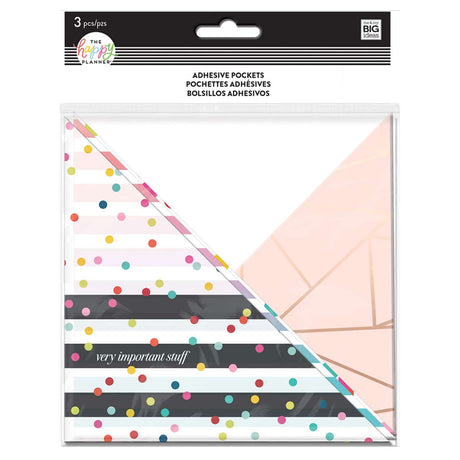 PAPT-01-Happy Planner--Adhesive Pocket Rainbow Stripe