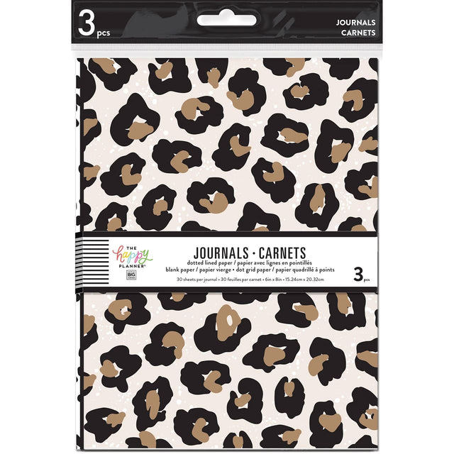 PJB-08-Happy Planner--Leopard Black White Journals