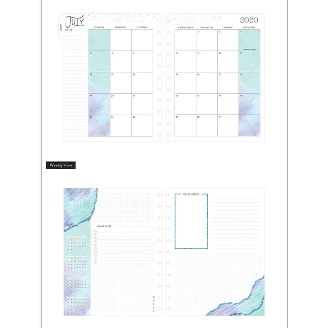 *IMPERFECT* OUTDATED Happy Planner Big Soft Modern Geode | Monthly 18-Months Dated Jul 2020 Dec 2021