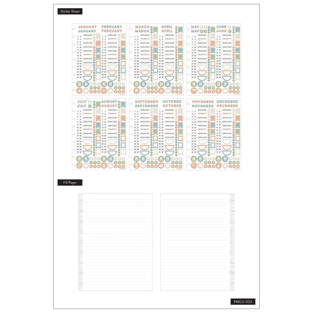 Happy Planner Neutral Farmhouse CLASSIC Monthly Plans & Notes Journal