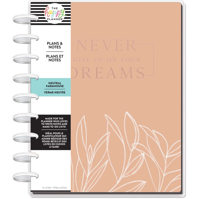 Happy Planner Neutral Farmhouse CLASSIC Monthly Plans & Notes Journal
