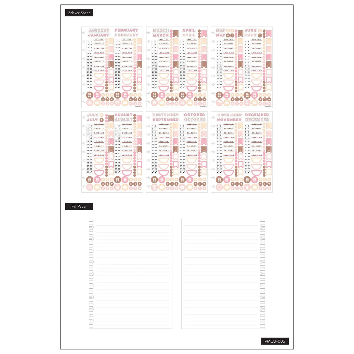 Happy Planner Modern Mosaic CLASSIC Monthly Plans & Notes Journal