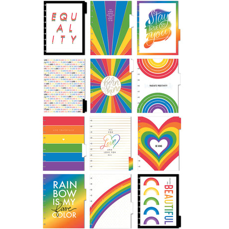 Happy Planner Classic Pride Rainbow Vertical 12-Months Undated dividers