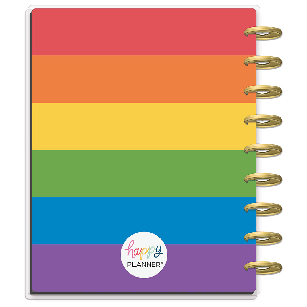 Happy Planner Classic Pride Rainbow Vertical 12-Months Undated back cover