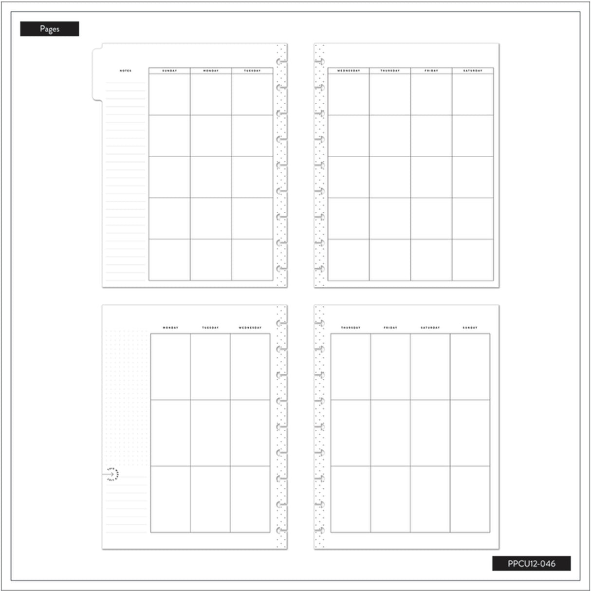 Happy Planner Classic Homebody Vertical 12-Months Undated pages