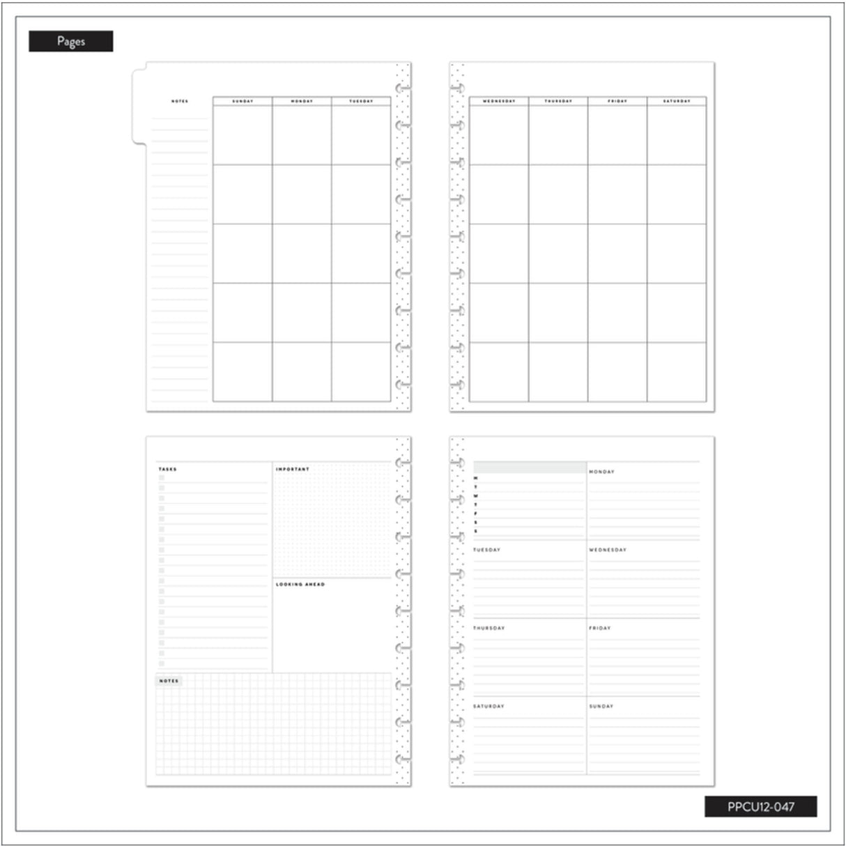 Happy Planner Classic Good Things Dashboard 12-Months Undated pages