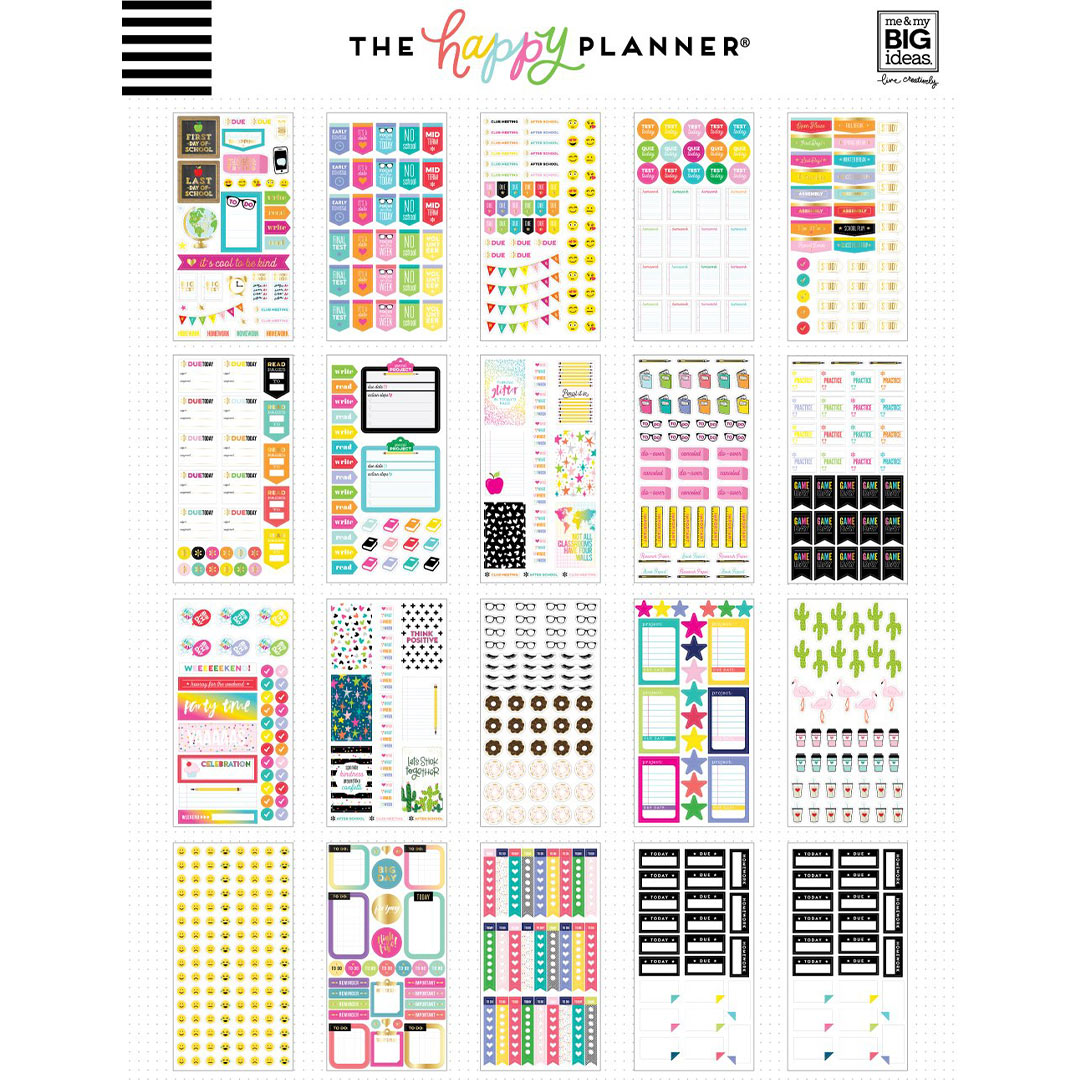 Happy Planner Classic Student Dashboard Stickers