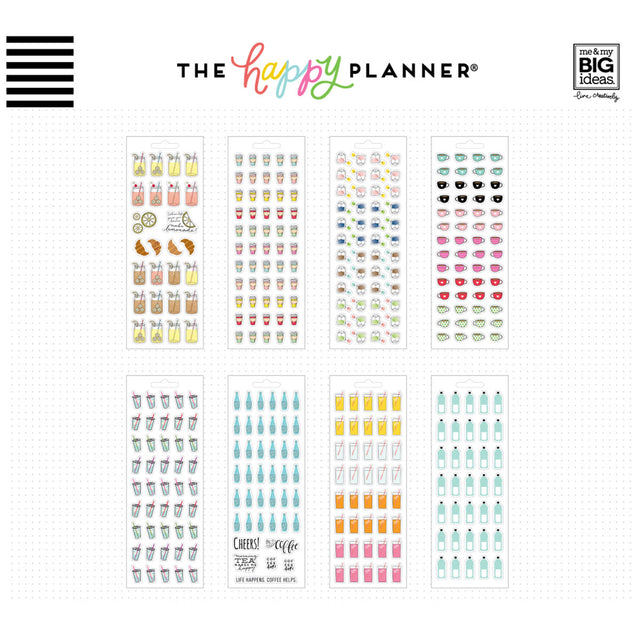 Happy Planner Drinks Icon Petite Sticker Book