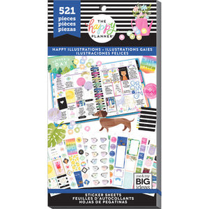 PPSV-116-3048-Happy Planner-Classic-Happy Illustrations Stickers Value Pack