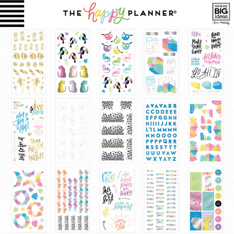 Happy Planner Classic Pastel Tropics Stickers Value Pack