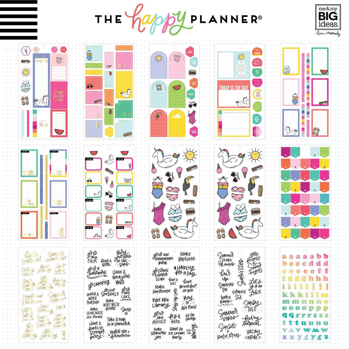 Happy Planner Classic Summer Stickers Value Pack