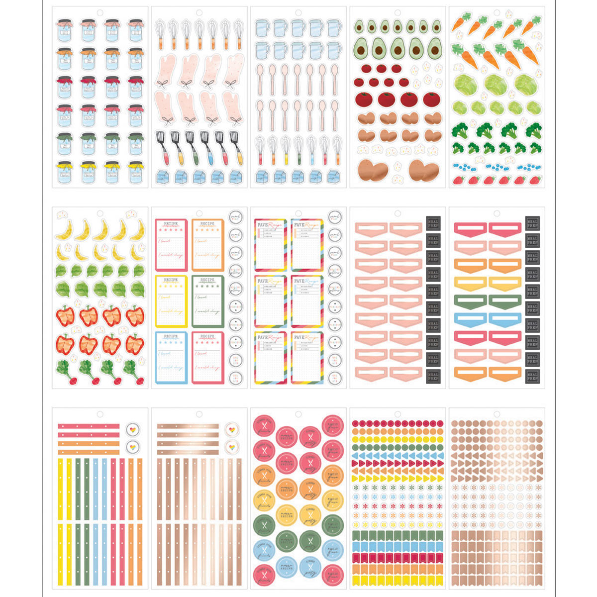 Happy Planner Classic Recipe Stickers Value Pack