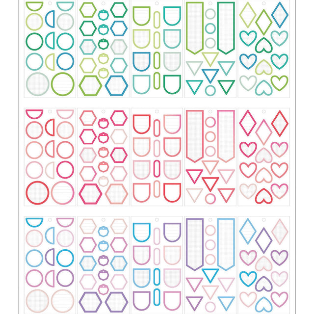 Happy Planner Classic Colourful Shapes Stickers Value Pack