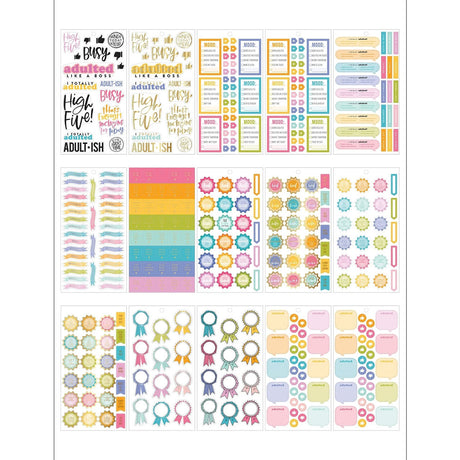 Inside pages of Happy Planner Classic Adulting Stickers Value Pack