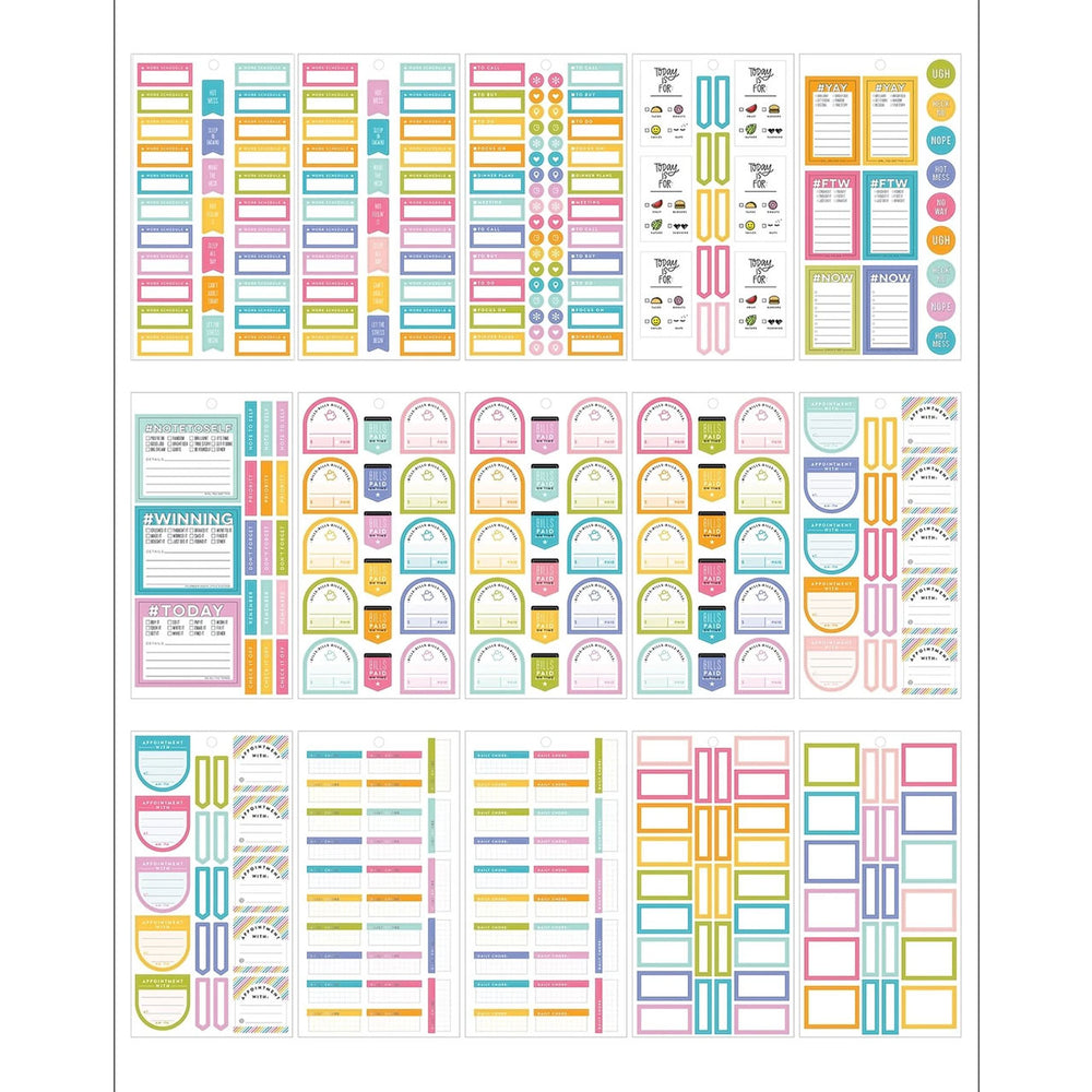 Colourful Happy Planner Classic Adulting Stickers Value Pack
